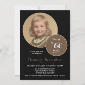 Invitation Salutations à 60 ans Photo Sepia (Devant)