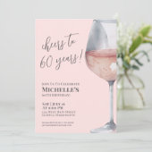 Invitation Salutations à 60 ans rose 60e anniversaire (Debout devant)