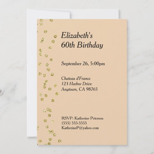 Invitation Salutations à 60 ans sur mesure (Dos)