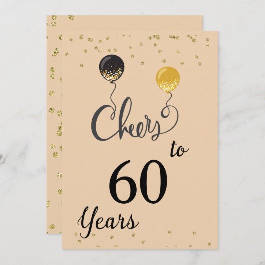 Invitation Salutations à 60 ans sur mesure (Devant / Derrière)