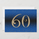 Invitation Salutations à 60 ans Surprise Anniversaire Or & Bl (Dos)