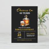 Invitation Salutations à 60 ans Whiskey Cigar Bourbon Anniver (Debout devant)