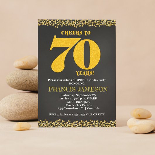 Invitation Salutations à 70 ans 70e anniversaire