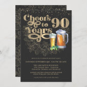 Invitation Salutations à 90 ans | Fête d'anniversaire de l'ét (Devant / Derrière)