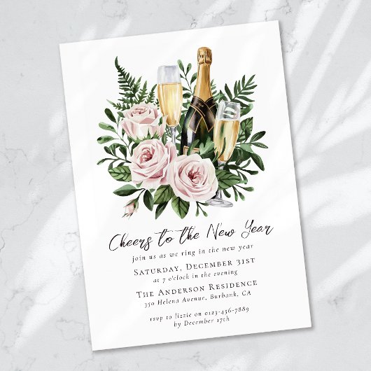 Invitation Salutations à la fête du Nouvel An