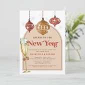 Invitation Salutations à la fête du Nouvel An Fête du Nouvel  (Debout devant)