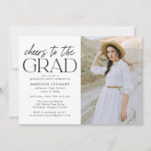 Invitation Salutations à la Grad Black Photo Grad Graduation  (Devant)