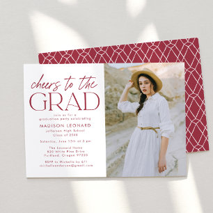 Invitation Salutations à la Grad Burgundy Graduation Party