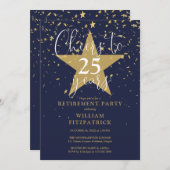 Invitation Salutations À La Partie De Retraite Des Étoiles De (Devant / Derrière)