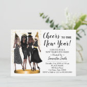 Invitation Salutations à la Parties scintillant du Nouvel An (Debout devant)