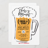 Invitation Salutations à la retraite Bière Retraite Invitatio (Devant / Derrière)
