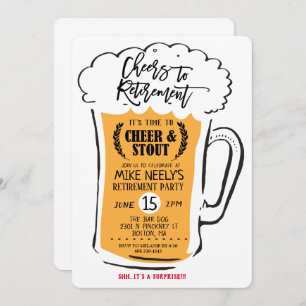 Invitation Salutations à la retraite Bière Retraite Invitatio
