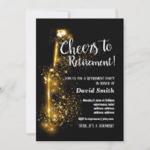 Invitation Salutations à la retraite, retraité, vin, parties (Devant)
