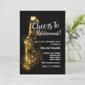 Invitation Salutations à la retraite, retraité, vin, parties (Debout devant)