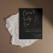 Invitation Salutations à vingt et un Black Gold 21e anniversa