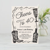 Invitation Salutations au 40e anniversaire occidental (Debout devant)