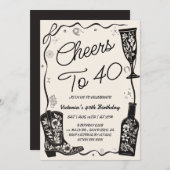 Invitation Salutations au 40e anniversaire occidental (Devant / Derrière)