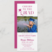 Invitation Salutations Au Design Moderne De Mot De Pink Photo (Devant / Derrière)