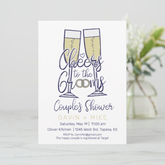 Invitation Salutations au Wedding shower Couples Grooms (Debout devant)