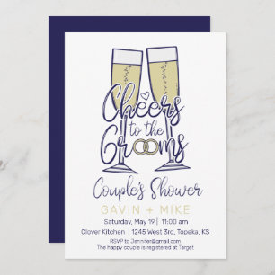 Invitation Salutations au Wedding shower Couples Grooms