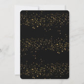Invitation Salutations Champagne Floral Gold Black Anniversai (Dos)