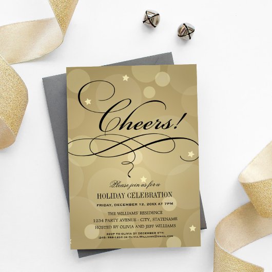Invitation Salutations Champagne Gold