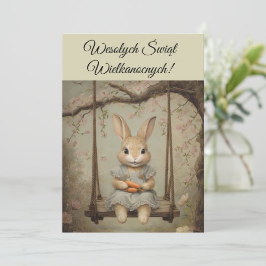 Invitation Salutations de Pâques en Pologne Wesolych Swiat In (Debout devant)