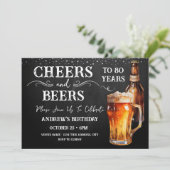 Invitation Salutations et bières 80e anniversaire Rustic Invi (Debout devant)