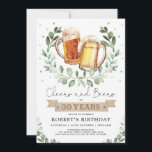 Invitation Salutations et bières à 30 ans Hommes adultes Anni<br><div class="desc">Salutations et bières à 30 ans! Personnalisez cette amusante invitation à l'anniversaire sur le thème de la bière avec vos détails. Utilisez les outils de conception pour modifier le texte,  modifier la couleur et le style de police pour créer un modèle unique d'invitation aimable.</div>