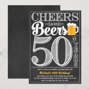 Invitation Salutations et bières à 50 ans Anniversaire Invita