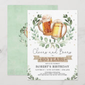 Invitation Salutations et bières à 60 ans Homme adulte Annive (Devant / Derrière)