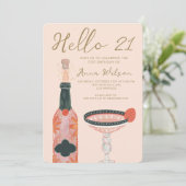 Invitation Salutations Fraise Rose et Brousse Bonjour 21 Anni (Debout devant)