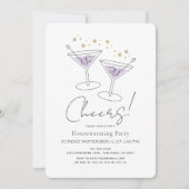 Invitation Salutations Lavender Purple Houseécher Cocktail Pa (Devant)
