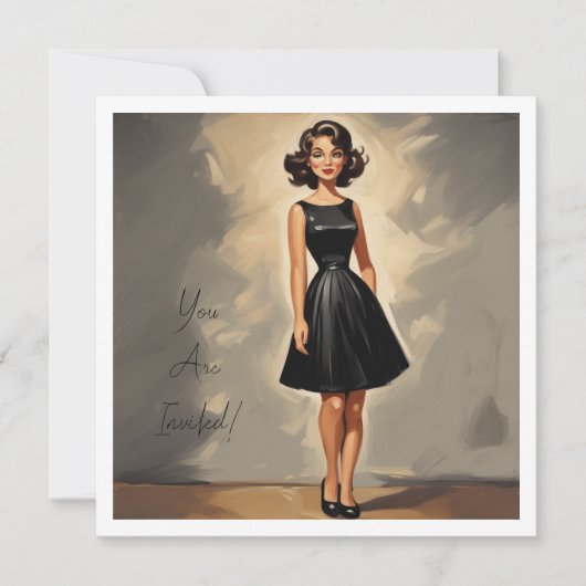 Invitation Salutations LBD Élégantes : Simply Divine (Devant)