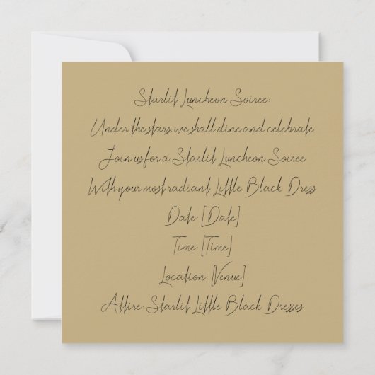 Invitation Salutations LBD stylées : Classique et Versatile (Dos)