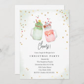 Invitation Salutations Mason Jar Milkshake Fête de Noël (Devant / Derrière)