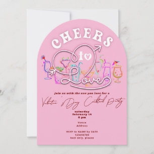 Invitation Salutations Pour Aimer Cocktail Rose Retro Journée