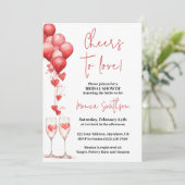 Invitation Salutations pour l'amour Fête des mariées des Coeu (Debout devant)