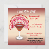 Invitation Salutations pour l'amour Valentine Coeurs Cocktail (Devant)