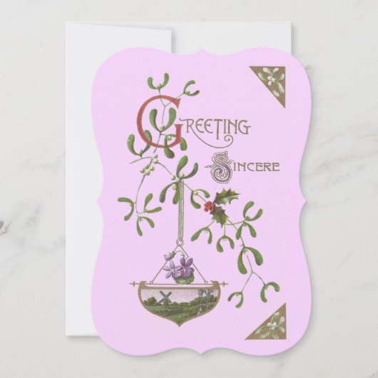 Invitation "Salutations Sincères" Vintage vierge (Devant)