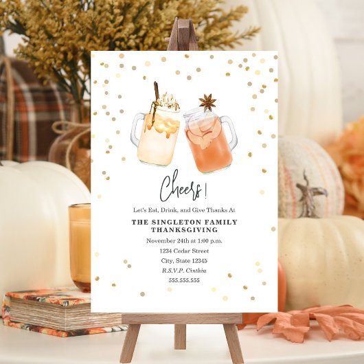 Invitation Salutations Thanksgiving Mason Jar Citrouille Appl