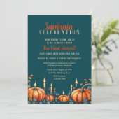 Invitation Samhain Party Automne Citrouilles et bougies Invit (Debout devant)