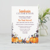 Invitation Samhain Party Automne Floral Citrouilles et bougie (Debout devant)