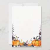 Invitation Samhain Party Automne Floral Citrouilles et bougie (Dos)
