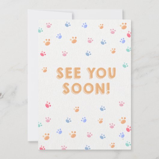 Invitation Samoyé Chien Pawty Chiot rose Anniversaire (Dos)