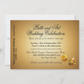 Invitation SAMPLE Mariage de style Casino | Papier : lin (Dos)