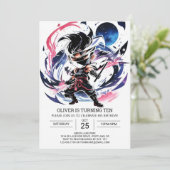 Invitation Samurai épée Ninja Anniversaire des enfants (Debout devant)