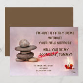 Invitation Samurai Zen Stones Garçon d'honneur personnalisabl (Devant / Derrière)