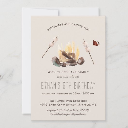 Invitation S'amuser davantage | Camping fête d'anniversaire (Devant)