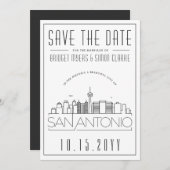 Invitation San Antonio Mariage Style de la ligne d'horizon En (Devant / Derrière)